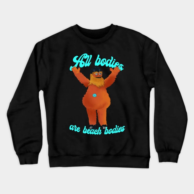 All Bodies Feminist Streaking Gritty Crewneck Sweatshirt by fiatluxillust